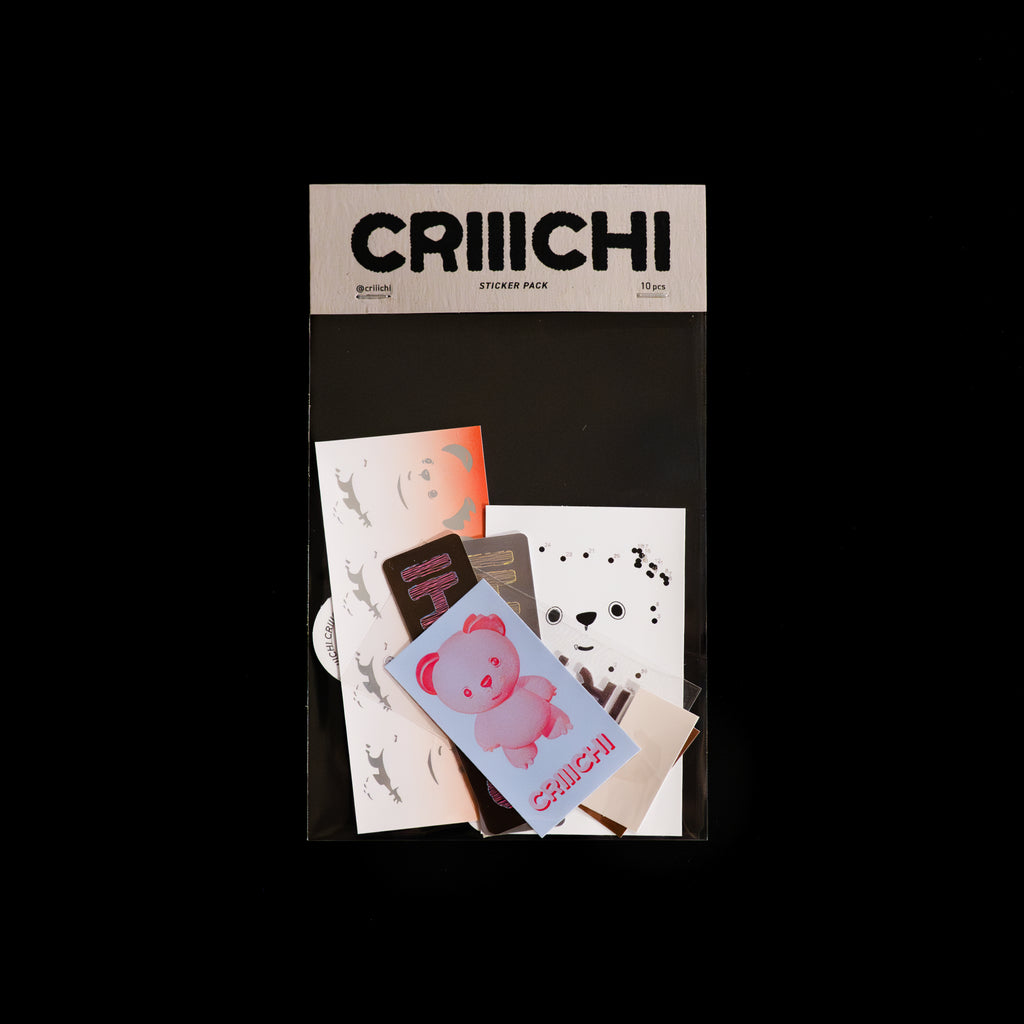 CRIIICHI sticker pack with ten different designs of colorful stickers 