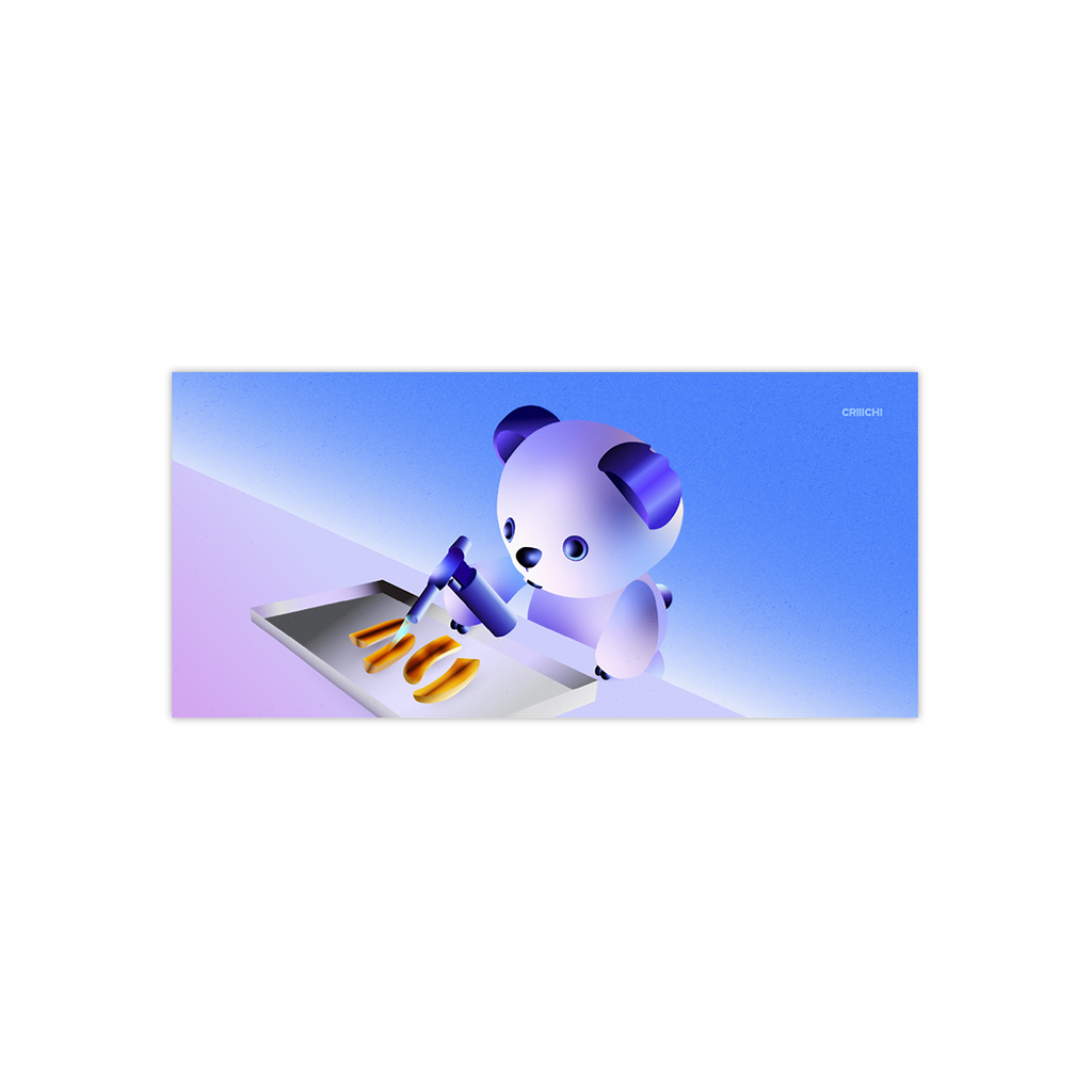 A bear who is making desserts Caramelized Banana