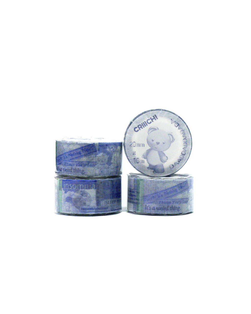 Four rolls of washi masking tape with packaging