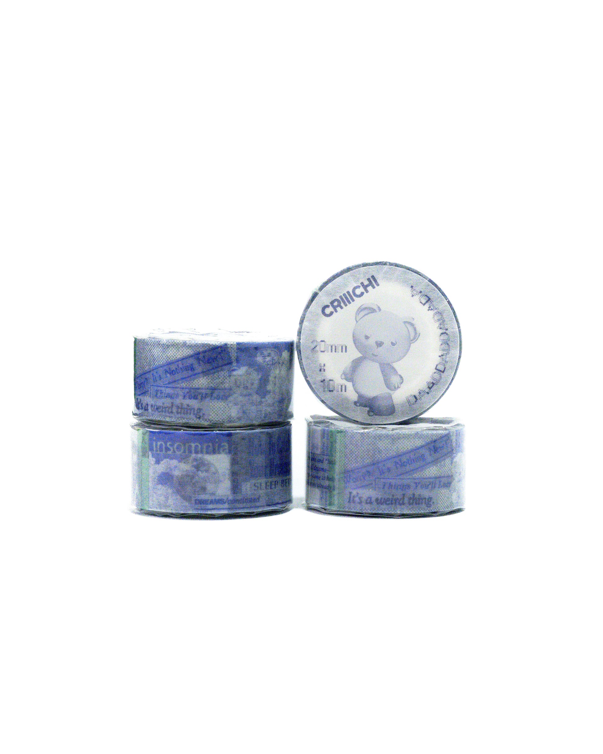 Four rolls of washi masking tape with packaging
