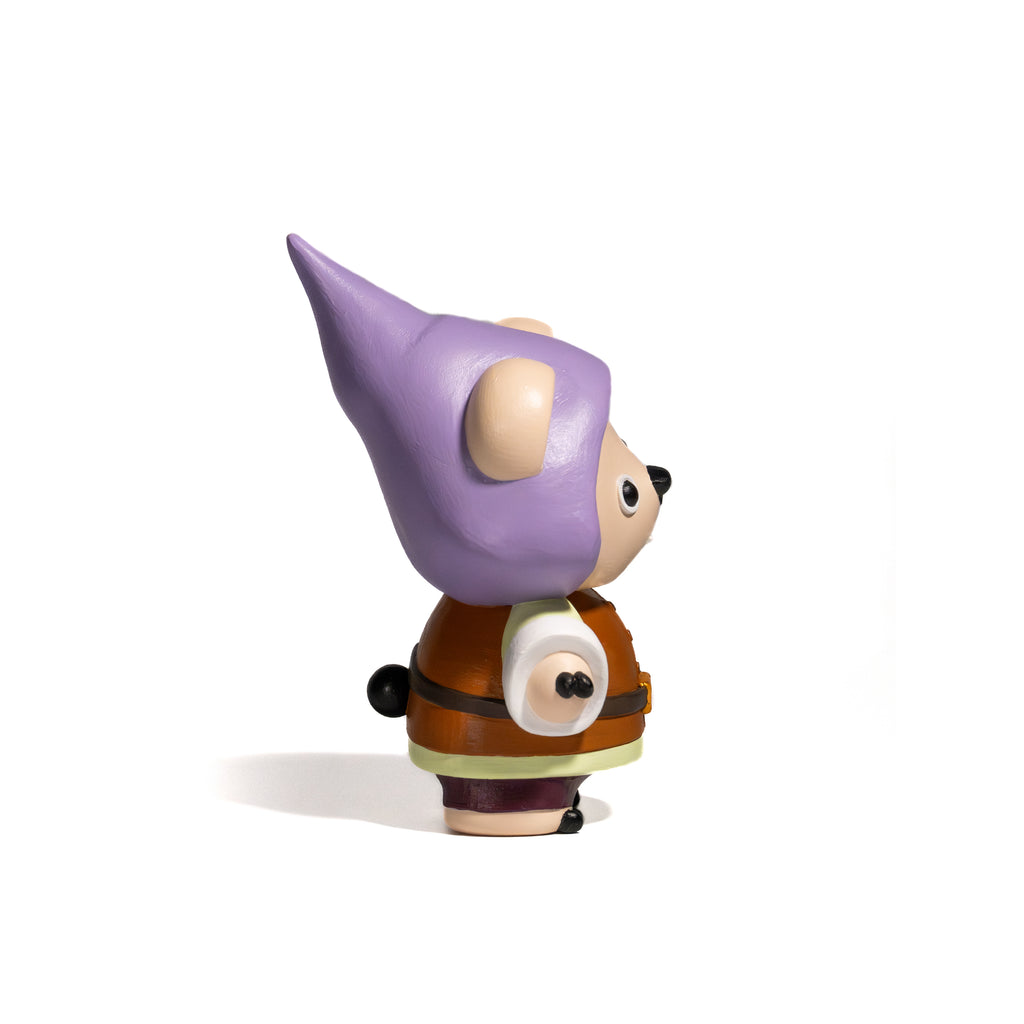 Collectible Toy figure with a purple hat and brown outfit 
