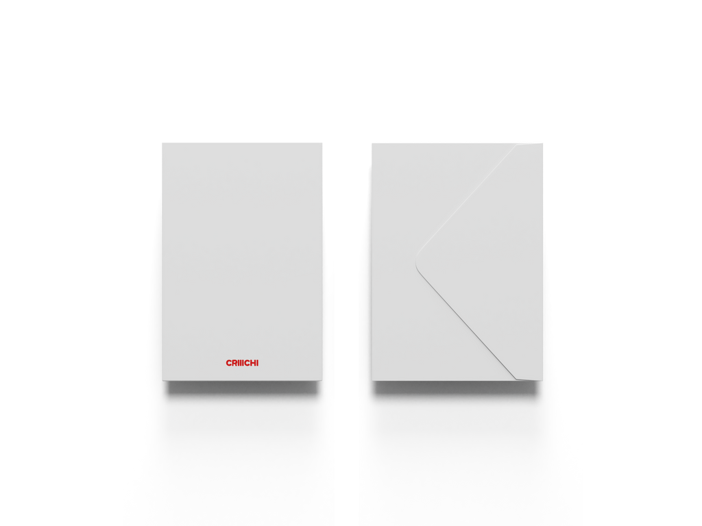 White envelopes with a red logo on a white background