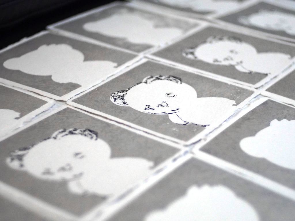Silkscreen art print in progress photo
